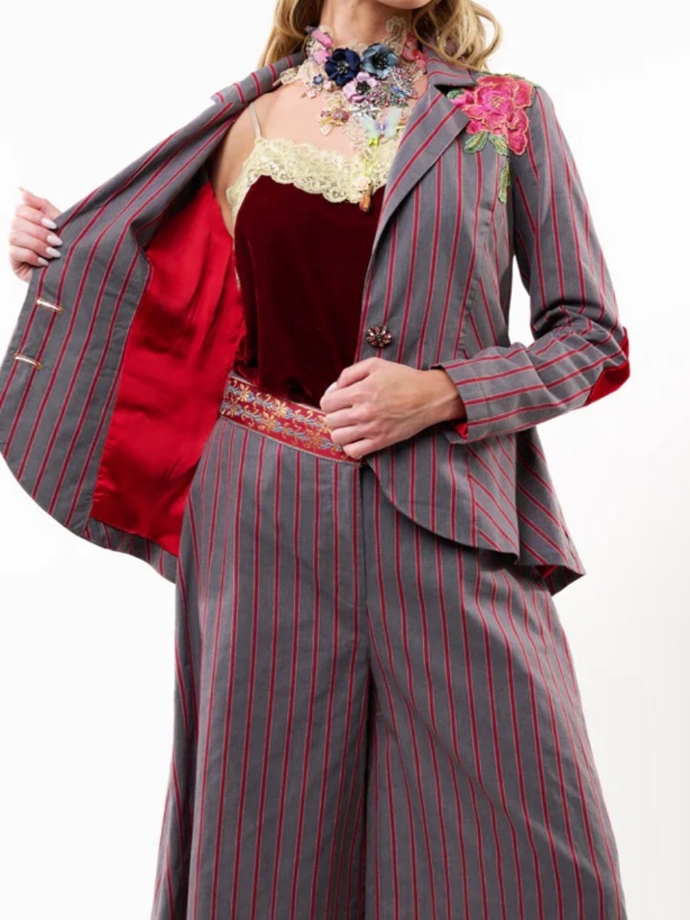 Aratta Silent Journey Statement Embroidered Blazer NWT - Picture 7 of 15